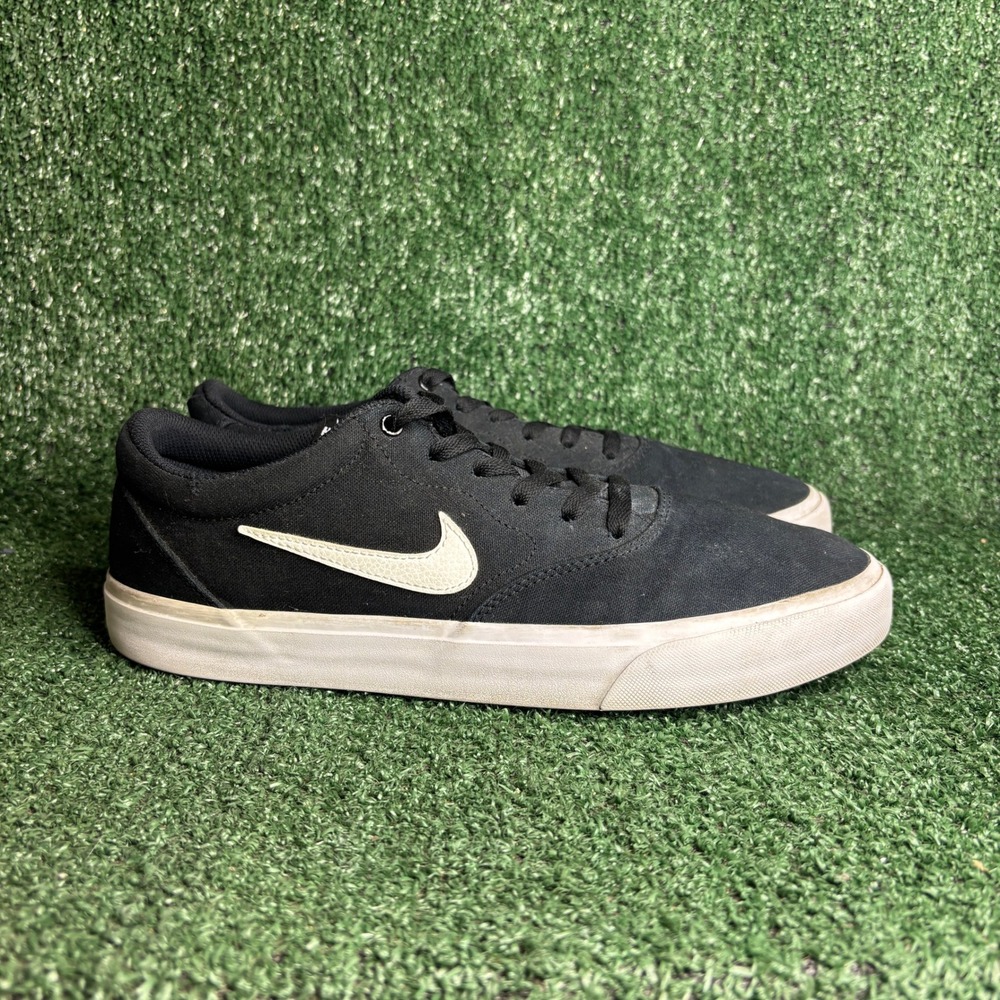 Nike SB Charge Canvas Low‎ Skateboarding Shoes Black White Sneakers Mens Size 11
